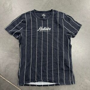 Hollister Y2K preppy black & white striped t-shirt